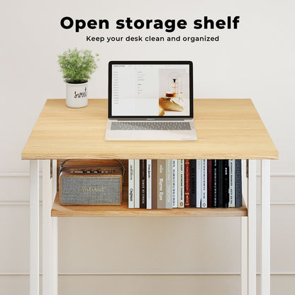 Levede Folding Computer Desk Extandable Table with Storage Shelf Wheeled Compact