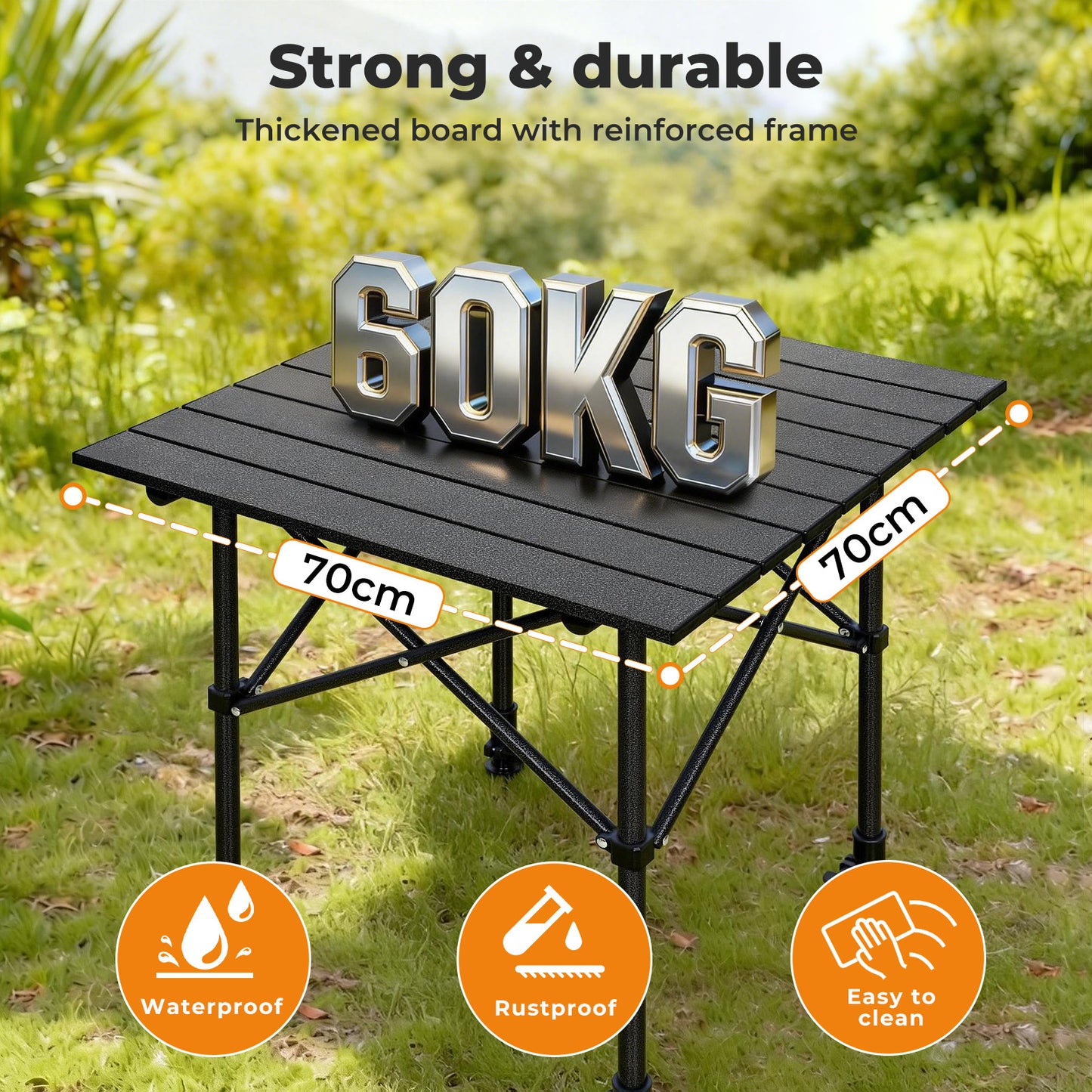 Levede Camping Table Folding Aluminum Portable Picnic Foldable BBQ Desk 70cm