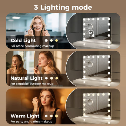 Emitto LED Hollywood Makeup Mirror Vanity Light Mirror 14 Dimmable LED Bulbs