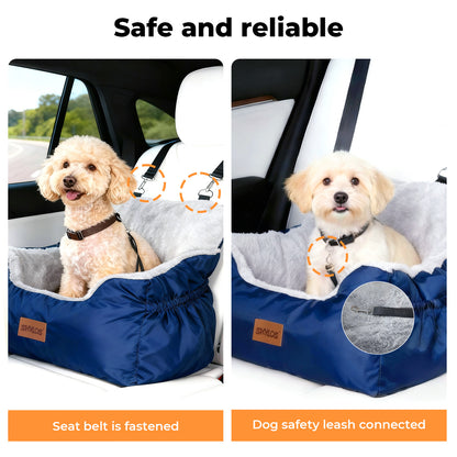 Skylos Small Dog Booster Car Seat Dog Washable Pet Travel Bed With Leash Storage