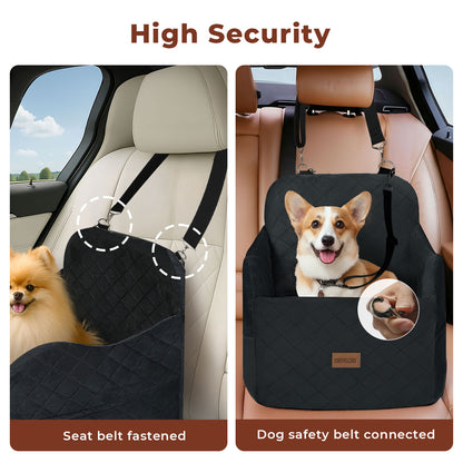 Skylos Dog Booster Car Seat for Small to Medium Pets up to 35 lbs Portable Black