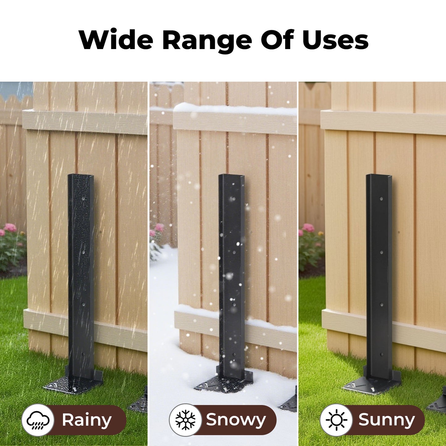 Traderight Heavy Duty Garden Metal Fence Post Repair Stake Anchor Ground Spike