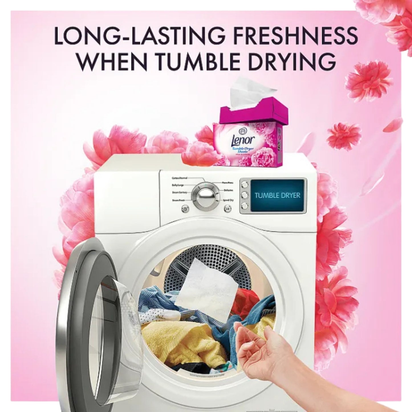 Lenor Tumble Dryer Sheets Pink Blossom 34 Pack