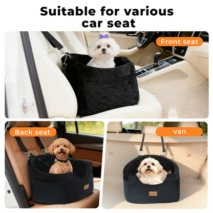 Skylos Dog Booster Car Seat Safe Puppy Travel Carrier Bed Bag Basket Pet Black