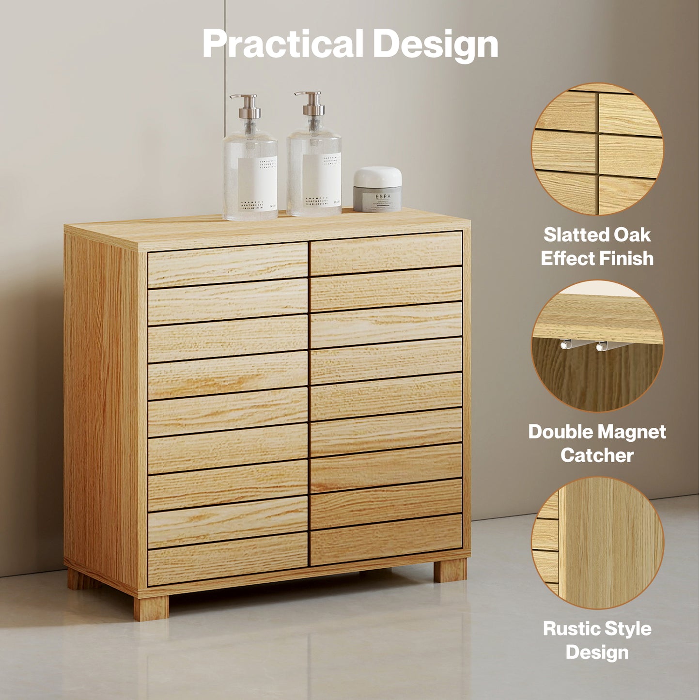 Levede Bathroom Storage Cabinet Freestanding Cupboard Adjustable Shelf Unit