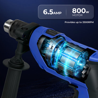 Traderight Electric Hammer Drill 13mm Chuck Powerful Variable Speed Corded DIY
