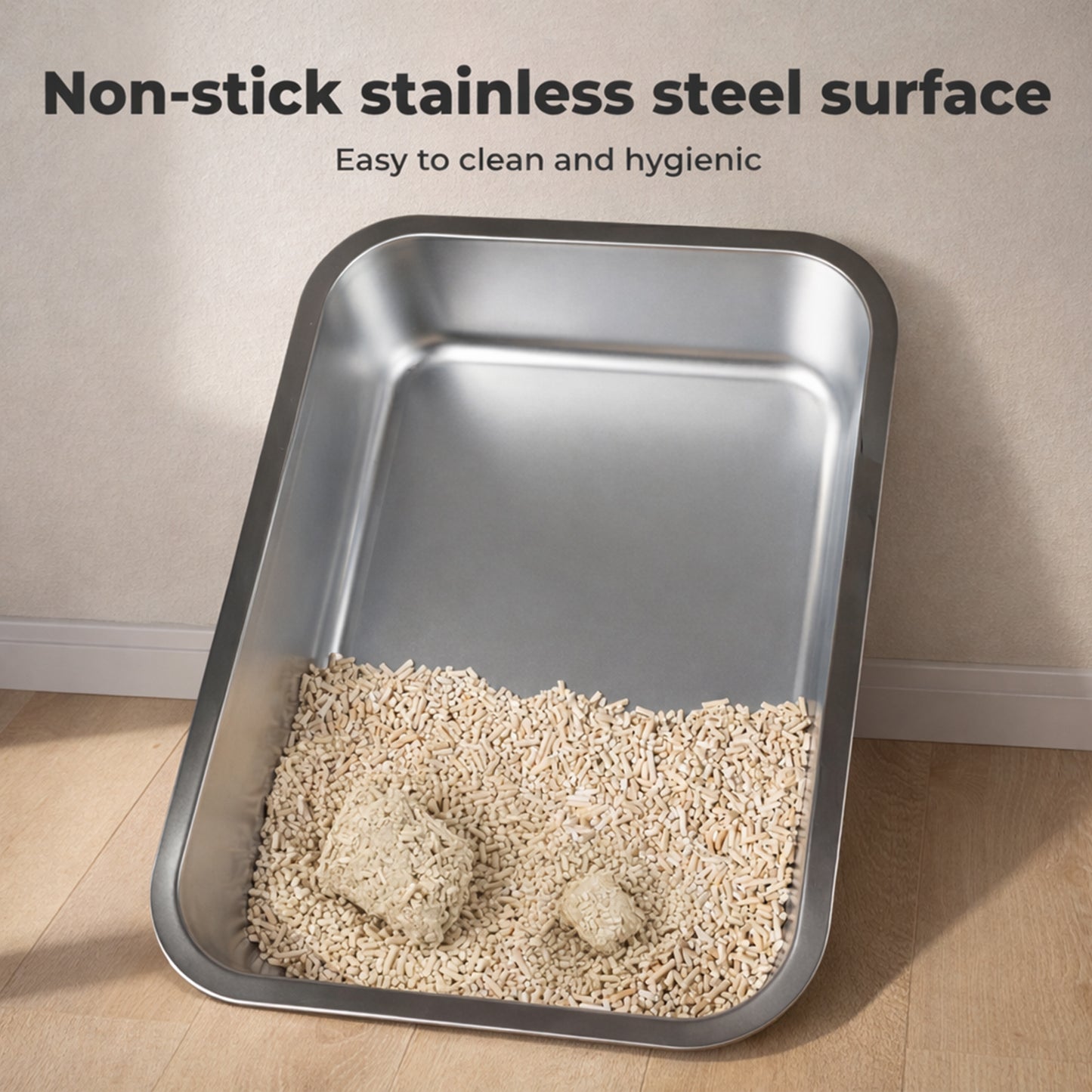Skylos Cat Litter Box Enclosed Stainless Steel Litter Tray Hooded Covered Toilet