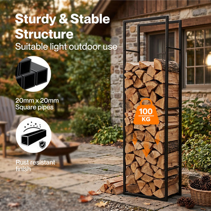 Levede Firewood Rack Metal Outdoor Storage Log Holder Fireplace