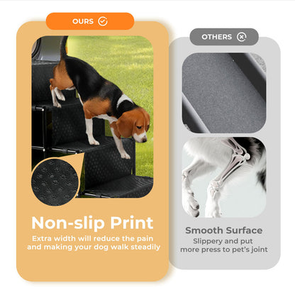Skylos Pet Stairs Dog Ramp 4 Soft Steps for Car SUV Booster Foldable Portable