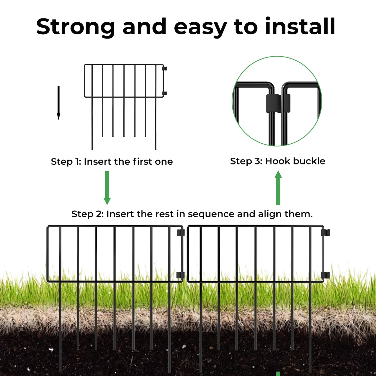 Levede 10 Pack Animal Barrier Outdoor Pet Border Metal Decorative Garden Fence