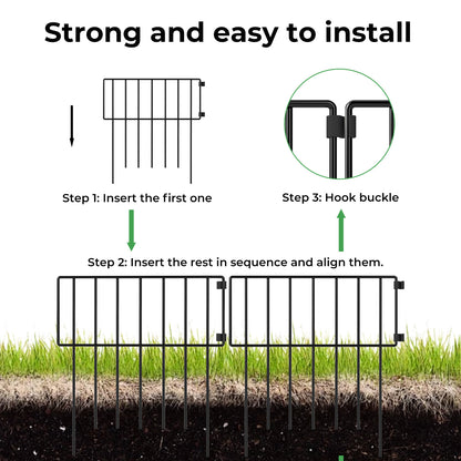 Levede 10 Pack Animal Barrier Outdoor Pet Border Metal Decorative Garden Fence