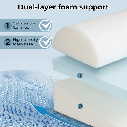 Lavio Wedge Pillow Acid Reflux Memory Foam Pregnant Reading Support Anti-snoring
