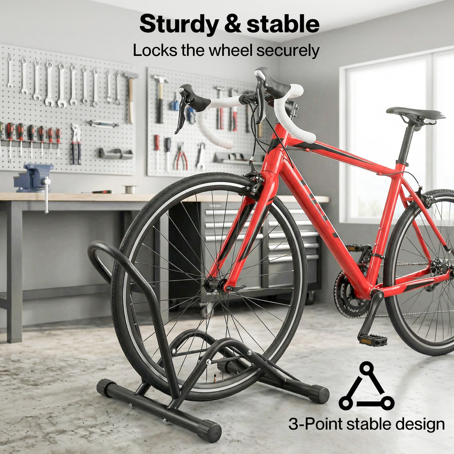 MONVELO Bike Rack Bicycle Stand for Storage Adjustable Bike Floor Parking Rack