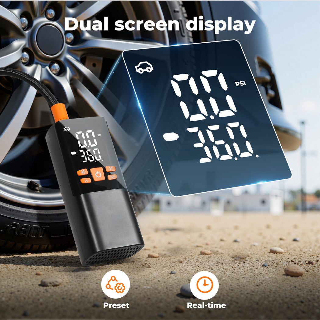 Manan Car Tyre Inflator Cordless Digital Rechargeable Tire Air Compressor Pump