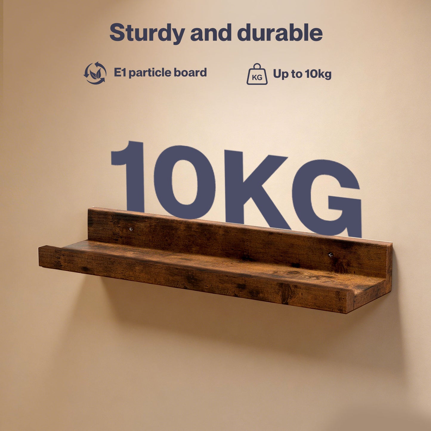 Levede Rustic Floating Shelves Set 3 Wall Mounted Display Shelf Wood Storage