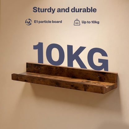 Levede Rustic Floating Shelves Set 3 Wall Mounted Display Shelf Wood Storage