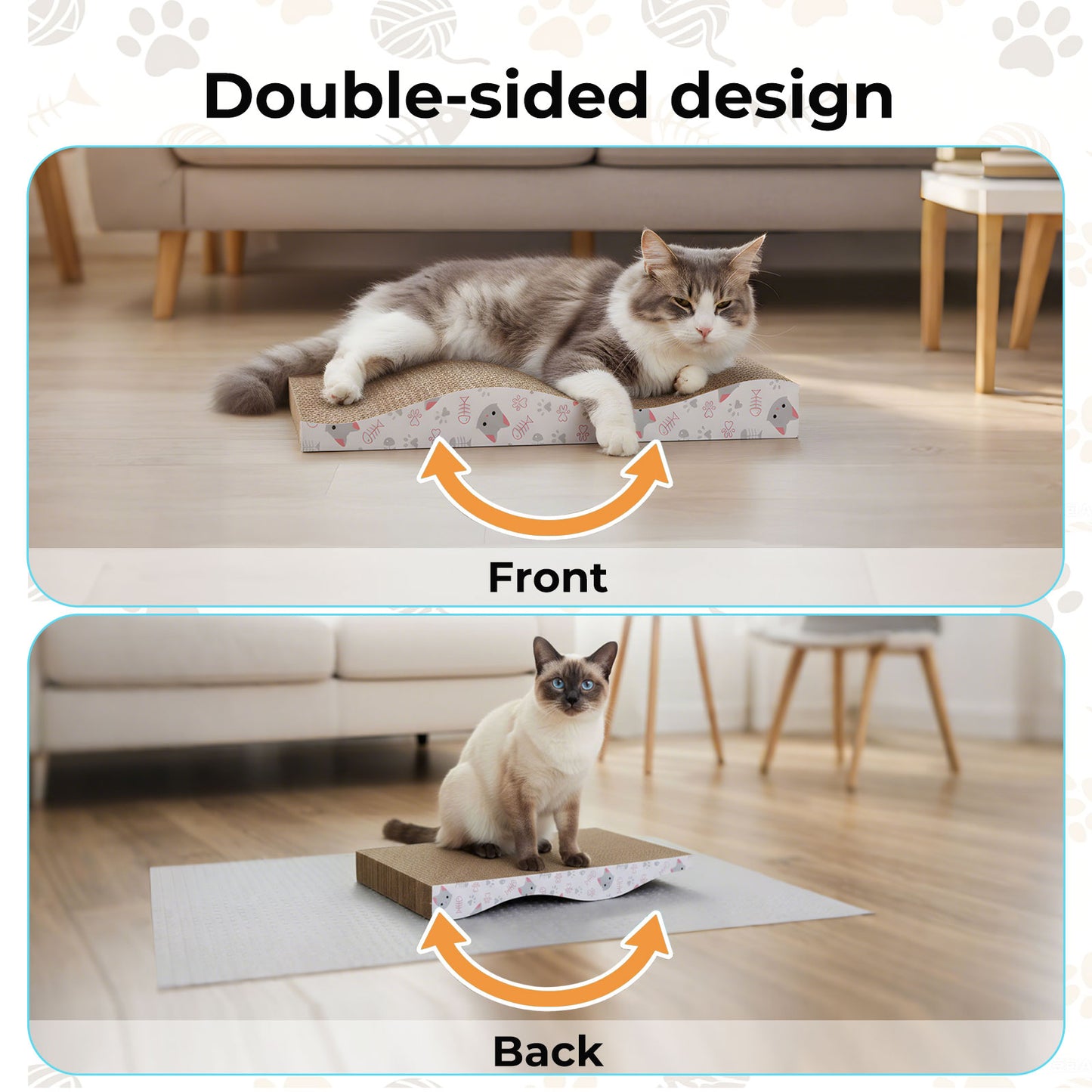 Skylos 4PCS Cat Scratching Board Cardboard Cat Scratcher Scratching Pad Lounge