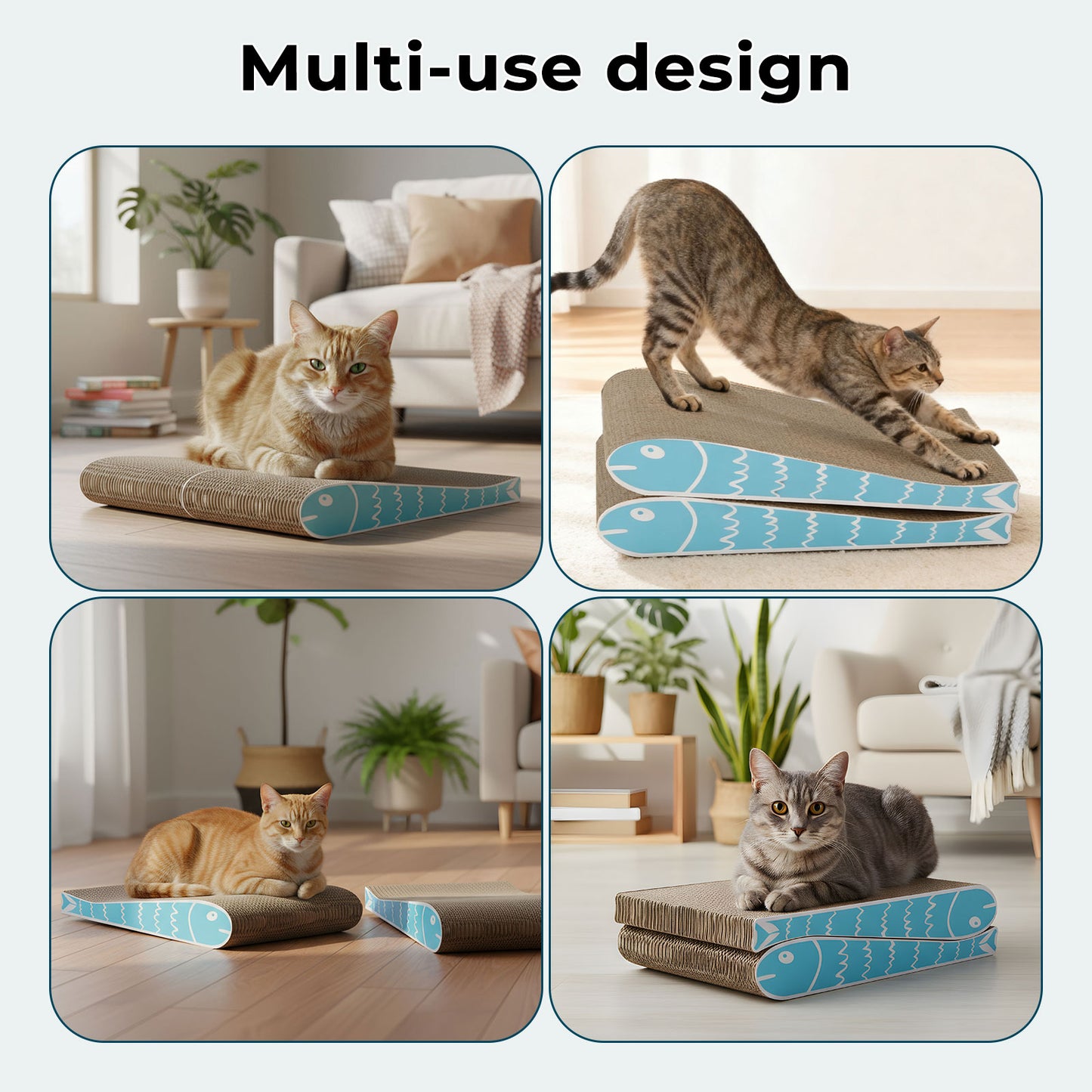 Skylos 2PCS Cat Scratching Board Cardboard Cat Scratcher Scratching Pad Lounge