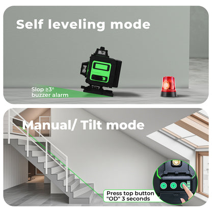 Traderight Laser Level 4D 16 Line 360° Green Self -Leveling with Remote Tripod