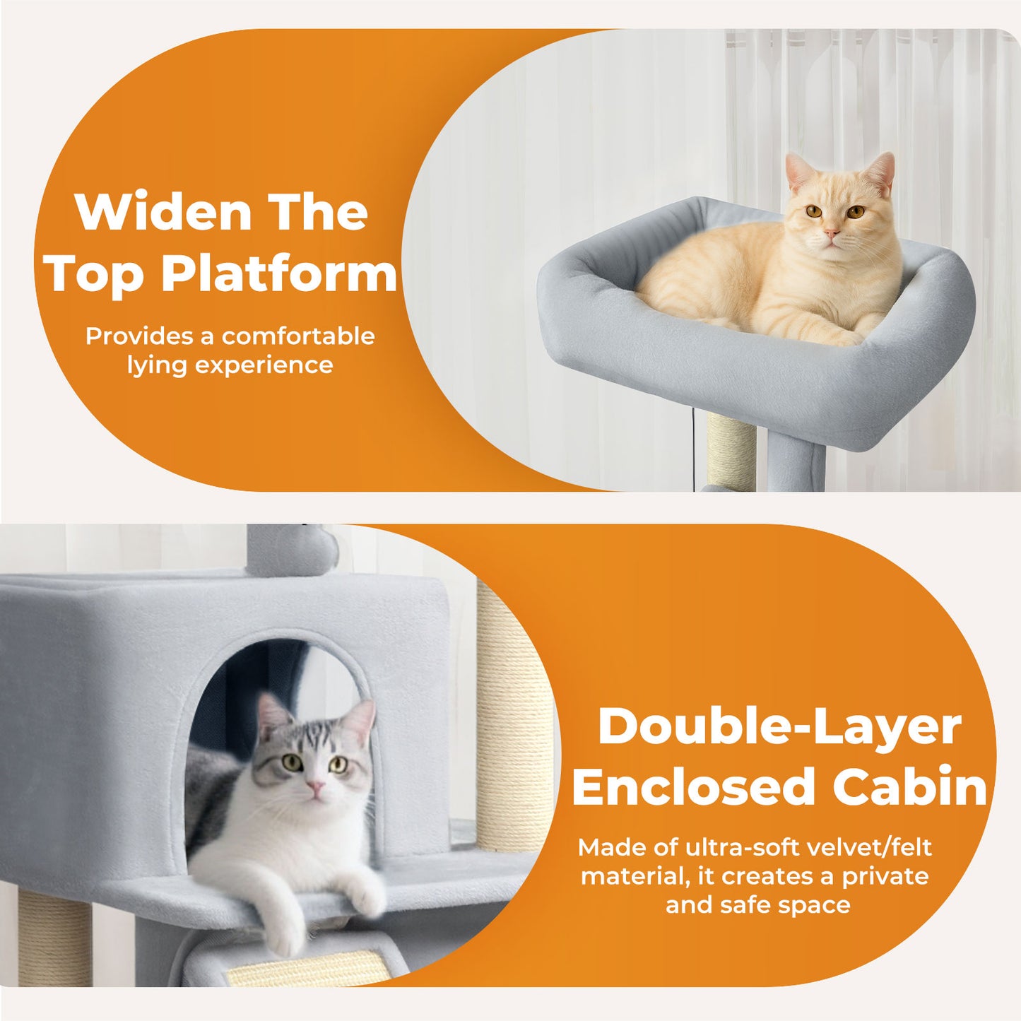 Skylos Cat Tree Tower Multi-Level Scratching Posts Condo House Cat Furniture