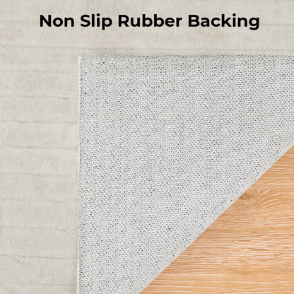 Marlow Washable Area Rug Soft Velvet Floor Mat Non Slip Living Room 120x160cm