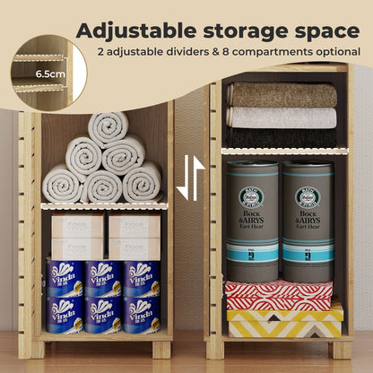 Levede Floor Bathroom Storage Cabinet Handleless Wood Floor Shelf Unit Cupboard