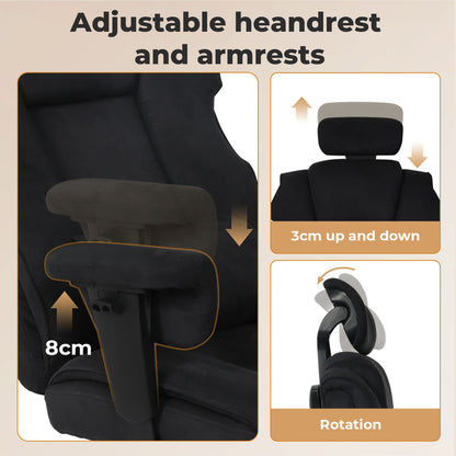Levede Ergonomic Office Chair Suede Recline Pressure Relief Spring Seat Footrest