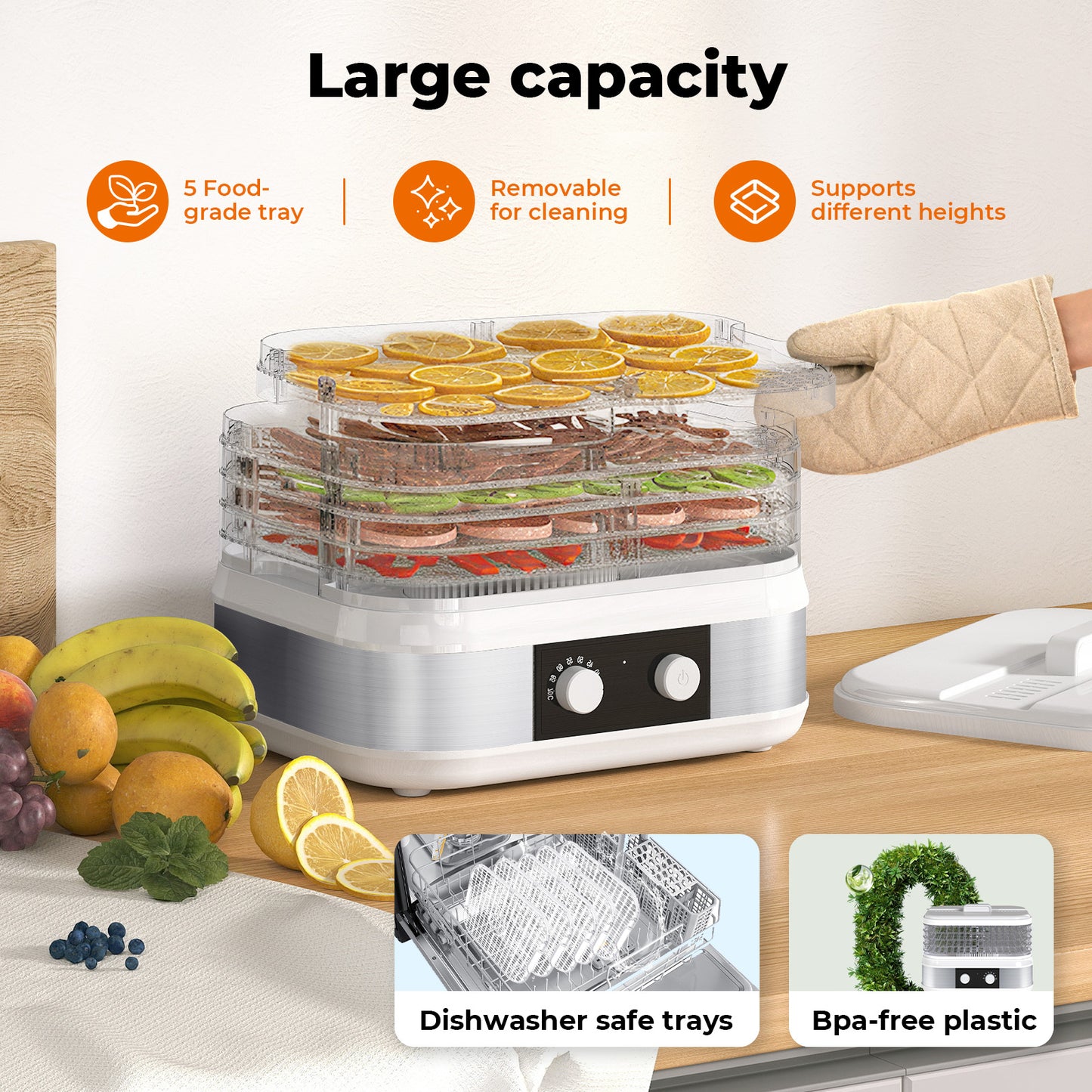 Spector Electric Food Dehydrator Fruit Meat Beef Veg Dryer Machine 5/6 Trays