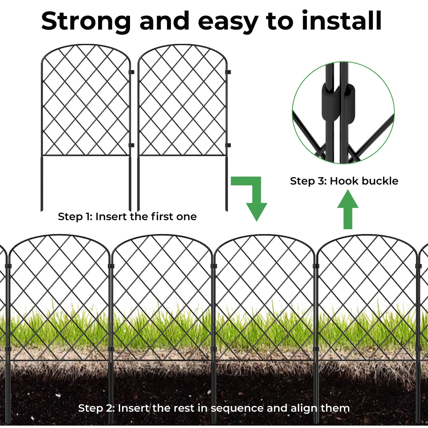 Levede 10 Pack Animal Barrier Metal Decorative Garden Fence Pet Border Outdoor