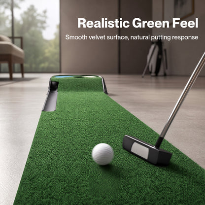 Centra Golf Putting Mat Training Aid Auto Ball Return 270cm Indoor Outdoor Green