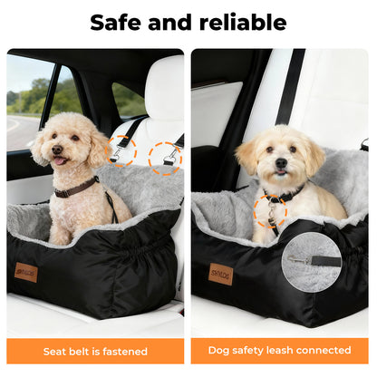 Skylos Dog Car Seat Bed Pet Booster Seat Pet Travel Carrier with Safety Leash