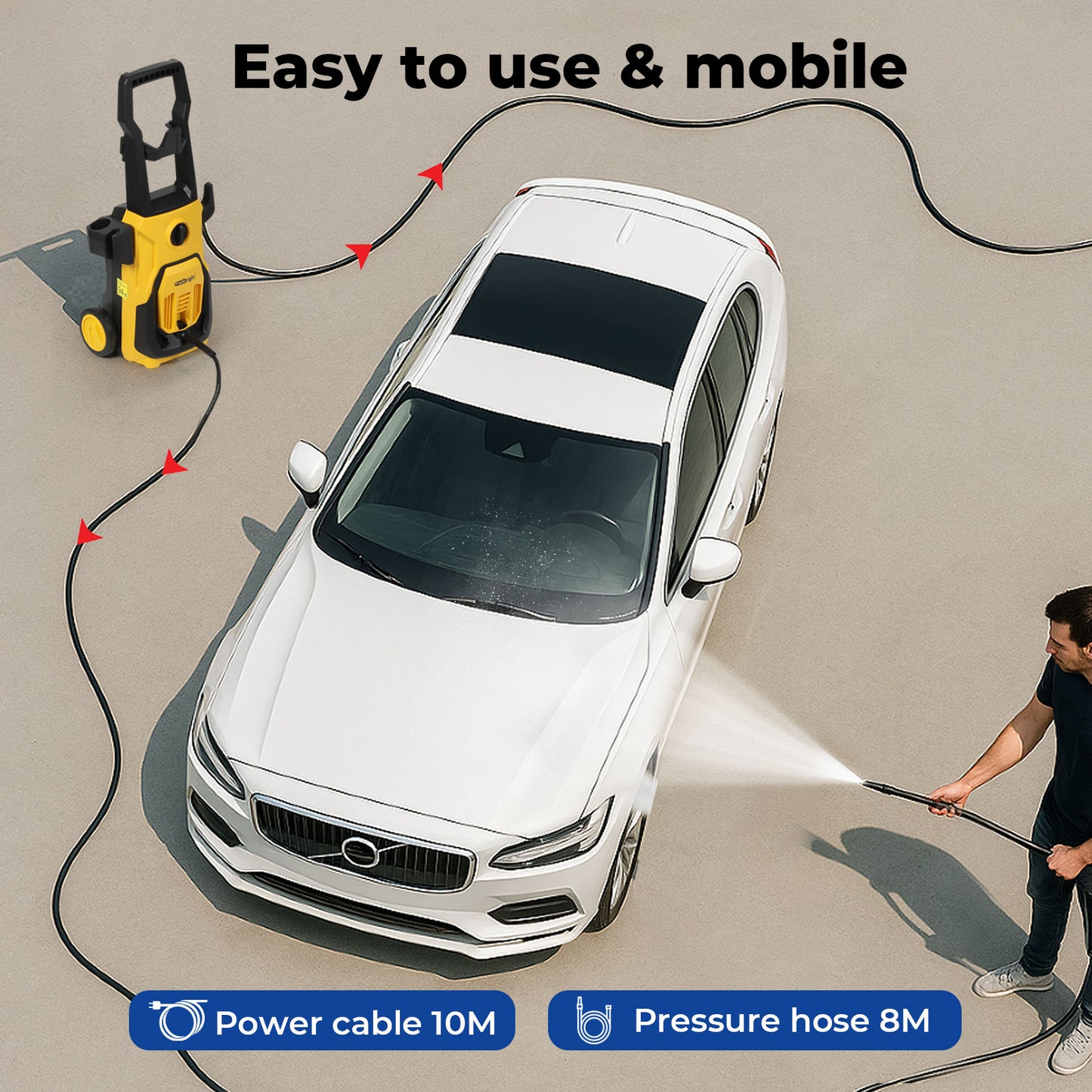 Traderight Electric High Power Pressure Washer Car Jet Cleaner Patio Portable