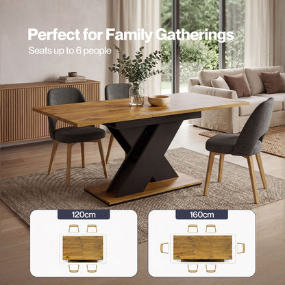 Levede Extendable Dining Table Modern Extending Kitchen Dining Table 120-160cm
