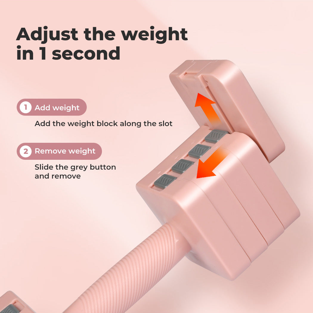 Centra Pair Adjustable Dumbbells Set 2.8KG-10KG Metal Weight Block Home Gym Pink