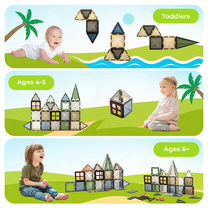 Dekko Magnetic Tiles 60PC for Kids Building Blocks Construction Fun Activity Kit
