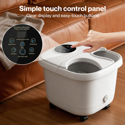 Spector Foot Spa Massager Bath Electric Heater Temperature Control Bubbles White
