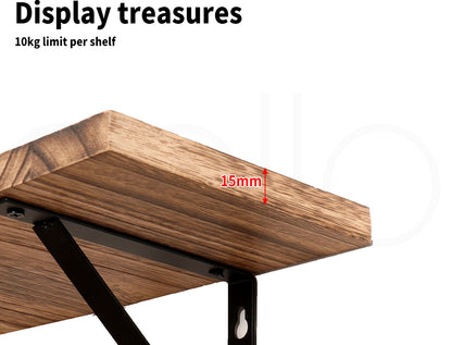 Levede Floating Shelves Wall Mounted Corner Stroage Display Shelf Wood 2PC 4PC