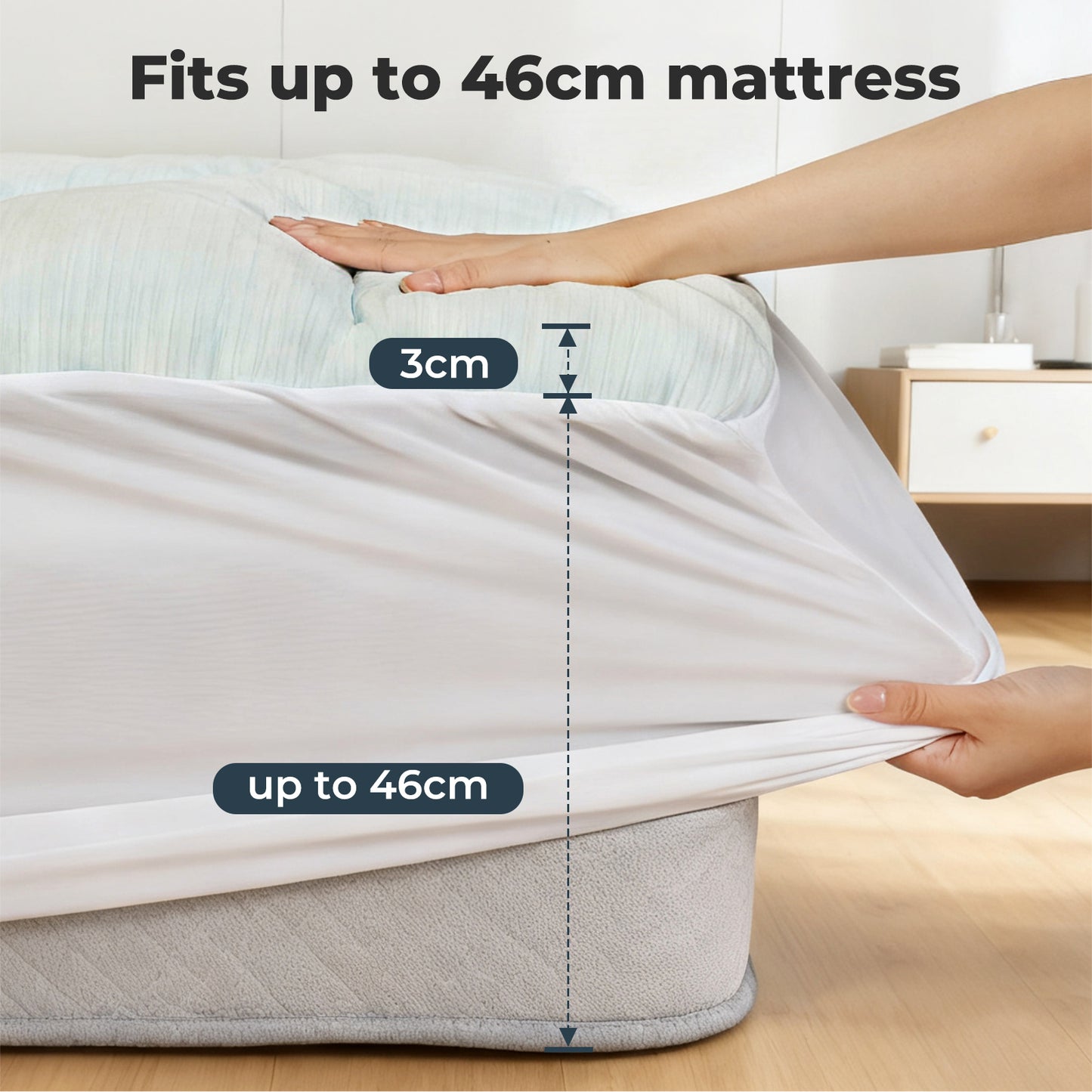 Bamboo Memory Foam Mattress Topper 3cm Double Super King Single Fitted Skirt