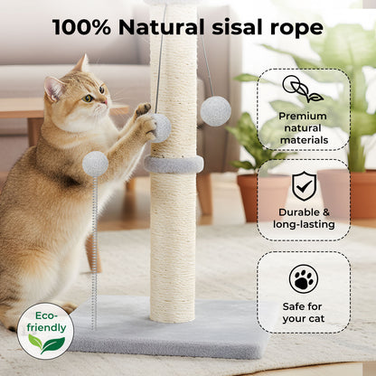 Skylos 51cm Cat Scratching Post Strong Natural Sisal Heavy Duty Base with Ball