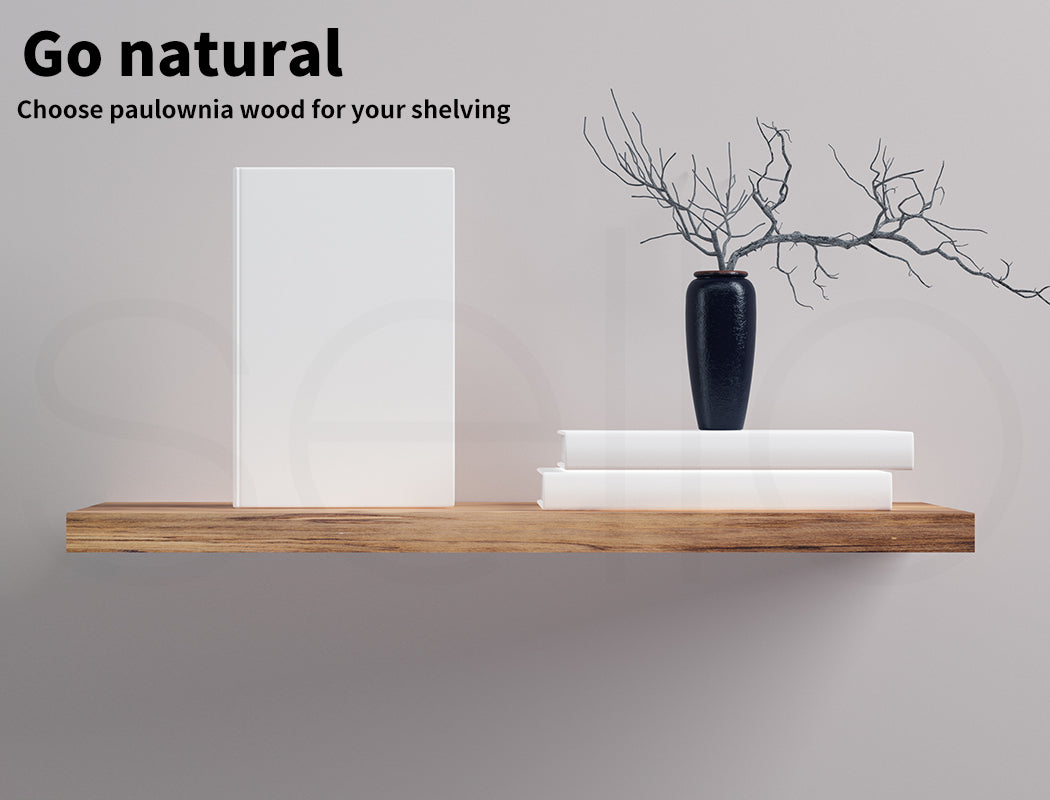 2Pcs Floating Shelves Wall Mounted Storage Wooden Display Shelf 23.5IN 61CM