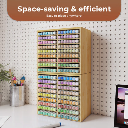 Levede Marker Pen Storage Bamboo 18 Compartment Desk Organiser Craft Stationary