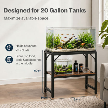 Levede Fish Tank Stand Aquarium Rack 20 Gallon 272kg Metal Living Room Black