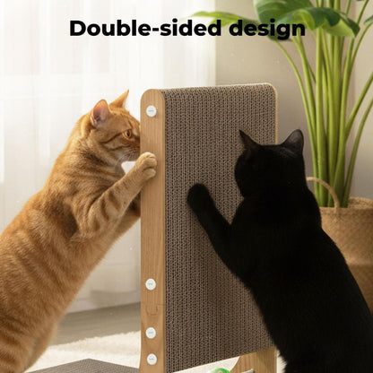 Skylos 48cm High L Shaped Cat Scratching Board with Ball Toy Wall Furniture