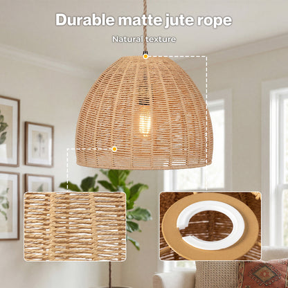 Emitto Ceiling Light Shade Pendant Woven Lampshade Natural Lightshade Easy Fit