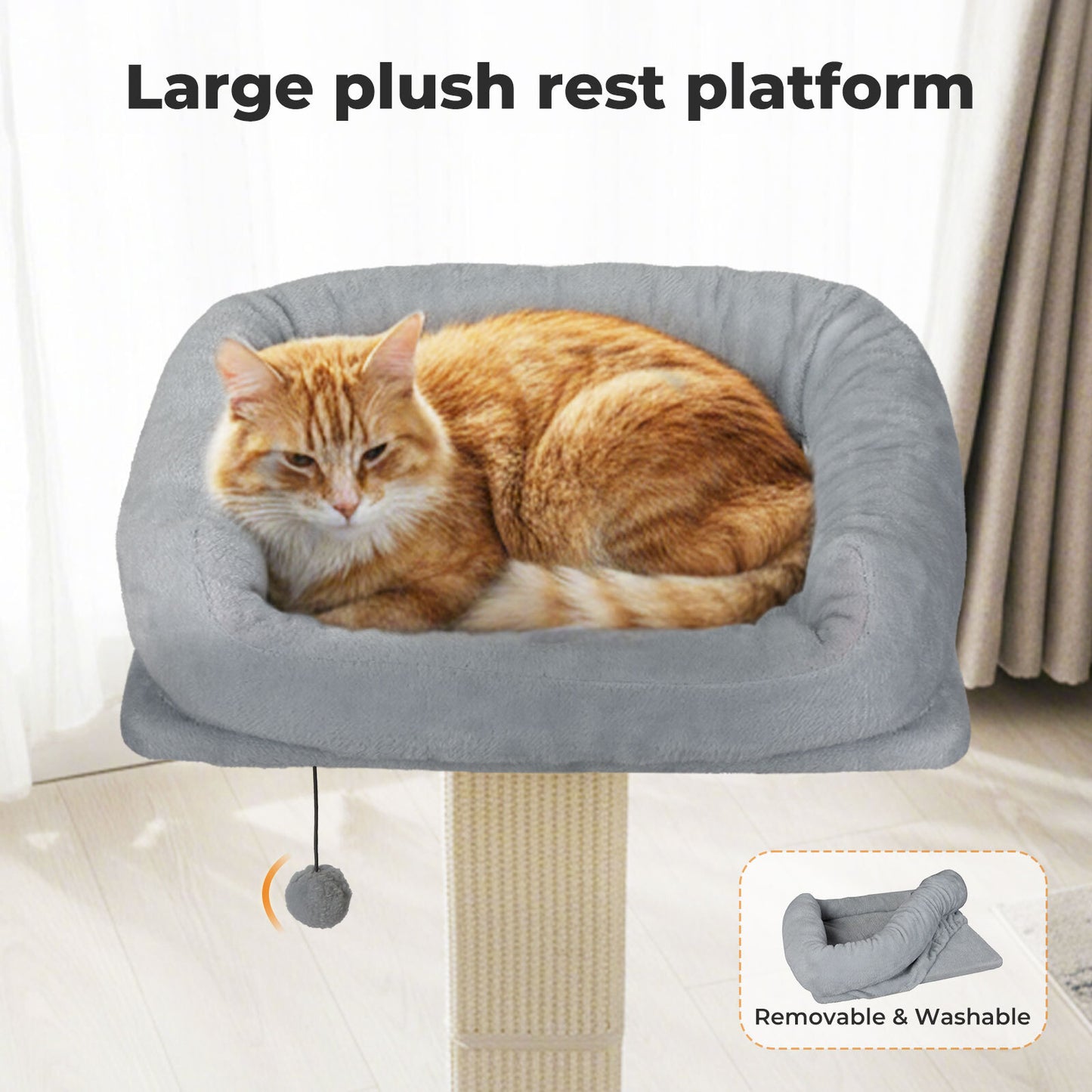 Skylos Cat Tree Activity Centre Scratching Post Kitten Climbing Tower Plush Bed