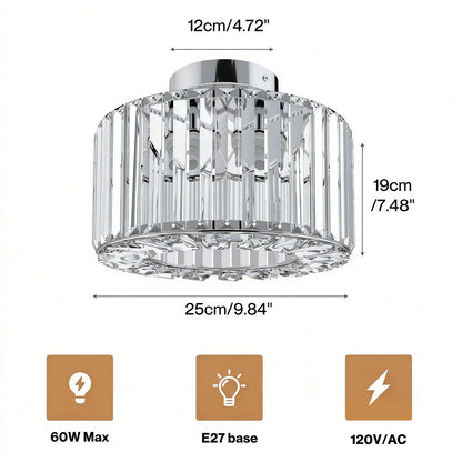 Emitto Crystal Ceiling Light Modern Chandelier Bedroom Hallway Pendant Lamp E27