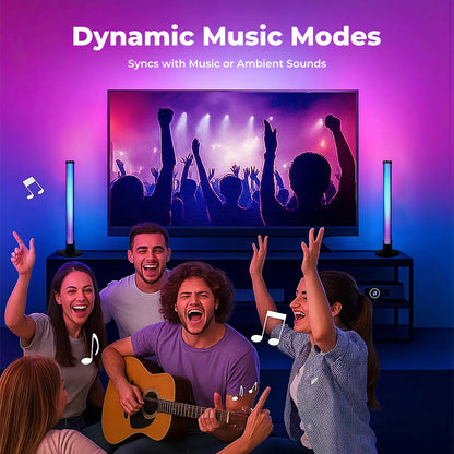Emitto 2x Smart RGB LED Light Bars Game Ambient Lamps Color Changing Music Timer