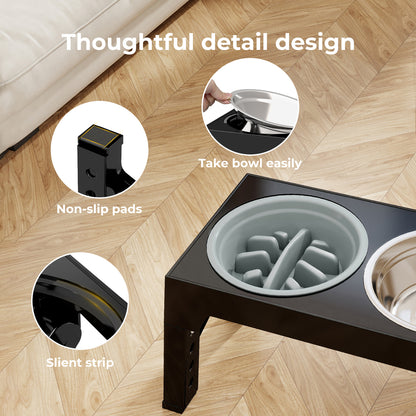 Skylos Elevated Pet Feeder Raised Dog Food Water Feeding Bowl Adjustable Folding