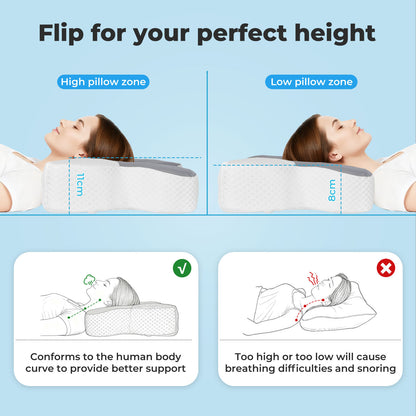 Lavio Ergonomic Cervical Memory Foam Pillow for Neck Pain Relief Cool Breathable