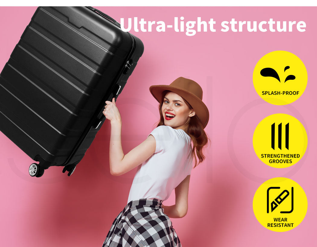 Swifto Suitcase Set of 3 Hard Shell 20" 24" 28" Luggage Family Travel TSA
